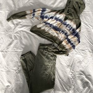 Cropped Hoodie and Jogger Set